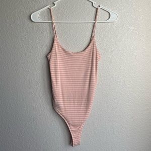 Light Pink Striped Bodysuit